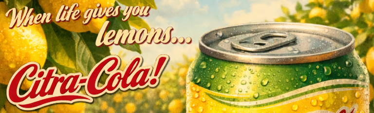 Citra-Cola advertisement: When life gives you lemons